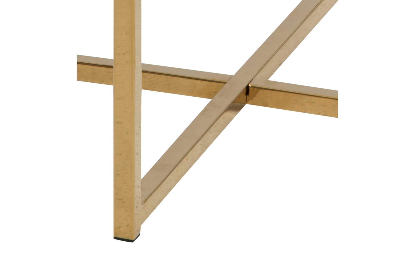 Couchtisch Alisma Ø 50 x 42 cm, Gold/Weiss<br>Couchtisch