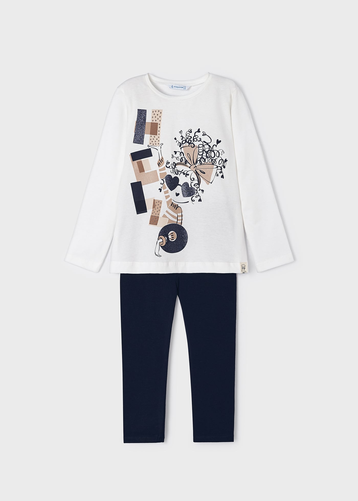 Conjunto de algodão de alta qualidade com duas peças para meninas.