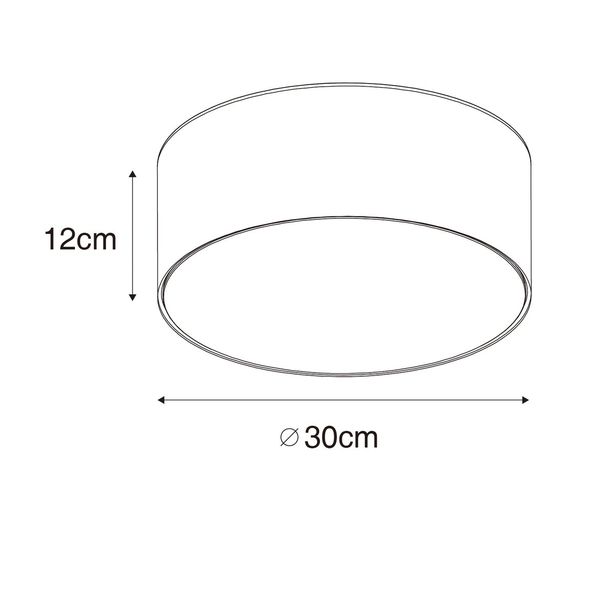 Plafondlamp oker 30 cm met gouden binnenkant - Drum