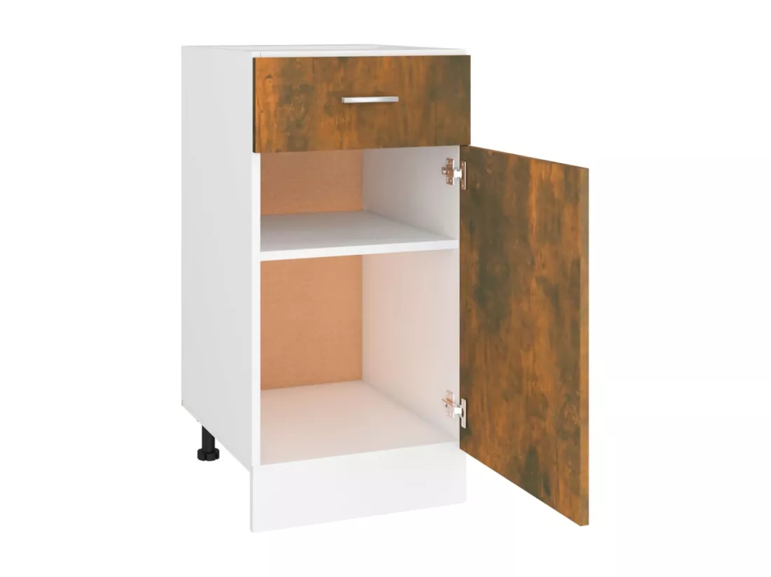 Armoire de plancher à tiroir Chêne fumé 40x46x81,5 cm Bois