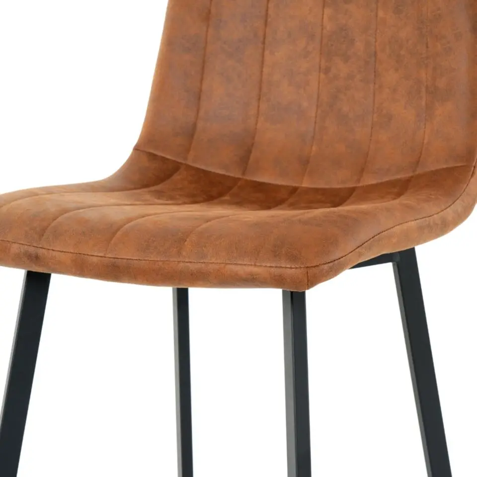 2x Eetkamerstoel Minsk - Microleder - Cognac