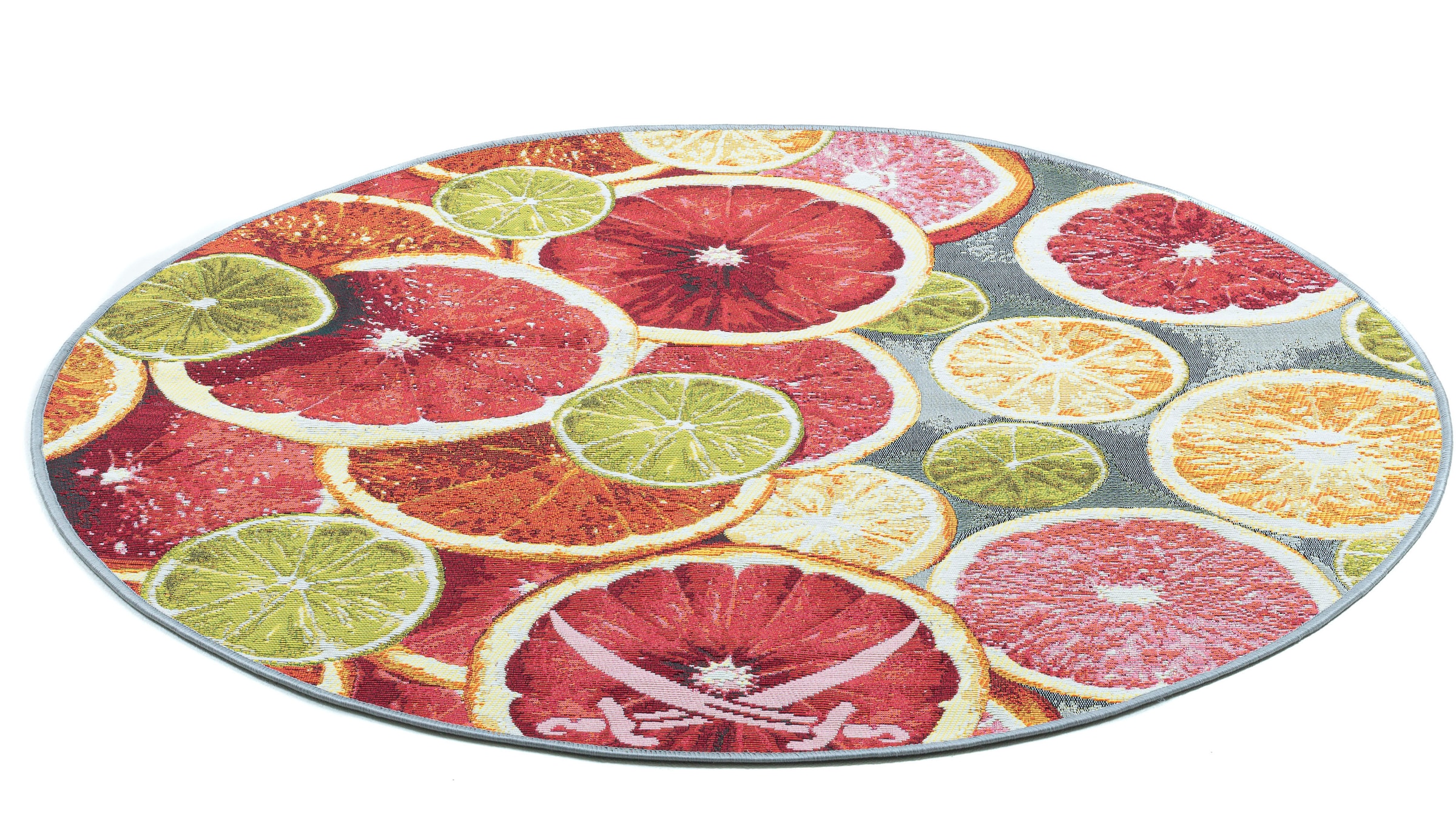 Sansibar Teppich »Rantum Beach 003« rund 5 mm Höhe Flachgewebe, modernes Sommer Design, In- und Outdoor geeignet