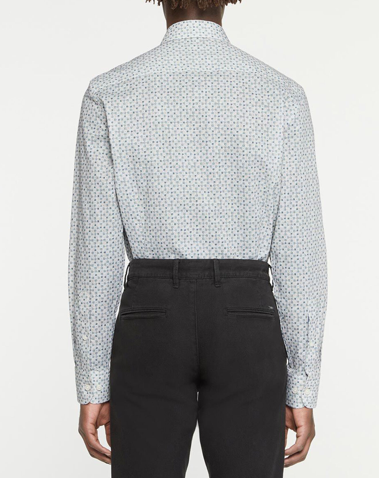 Hackett London Chemise Slim Fit à imprimé mosaïque beige/vert