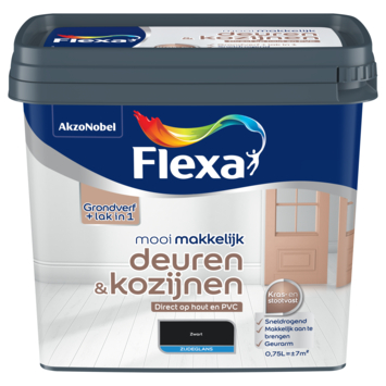 Flexa Mooi Makkelijk deuren & kozijnen lak zijdeglans zwart 750 ml