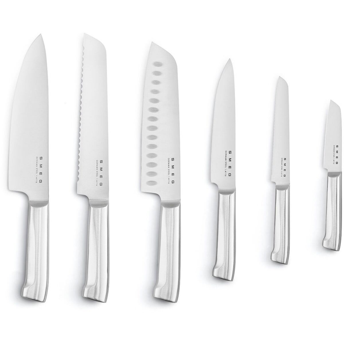 Knivblokk med kniver 6 stk, blå