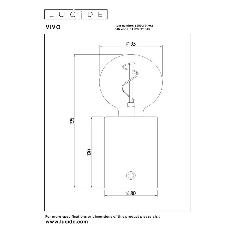 Lucide VIVO Tafellamp - Mat Goud / Messing