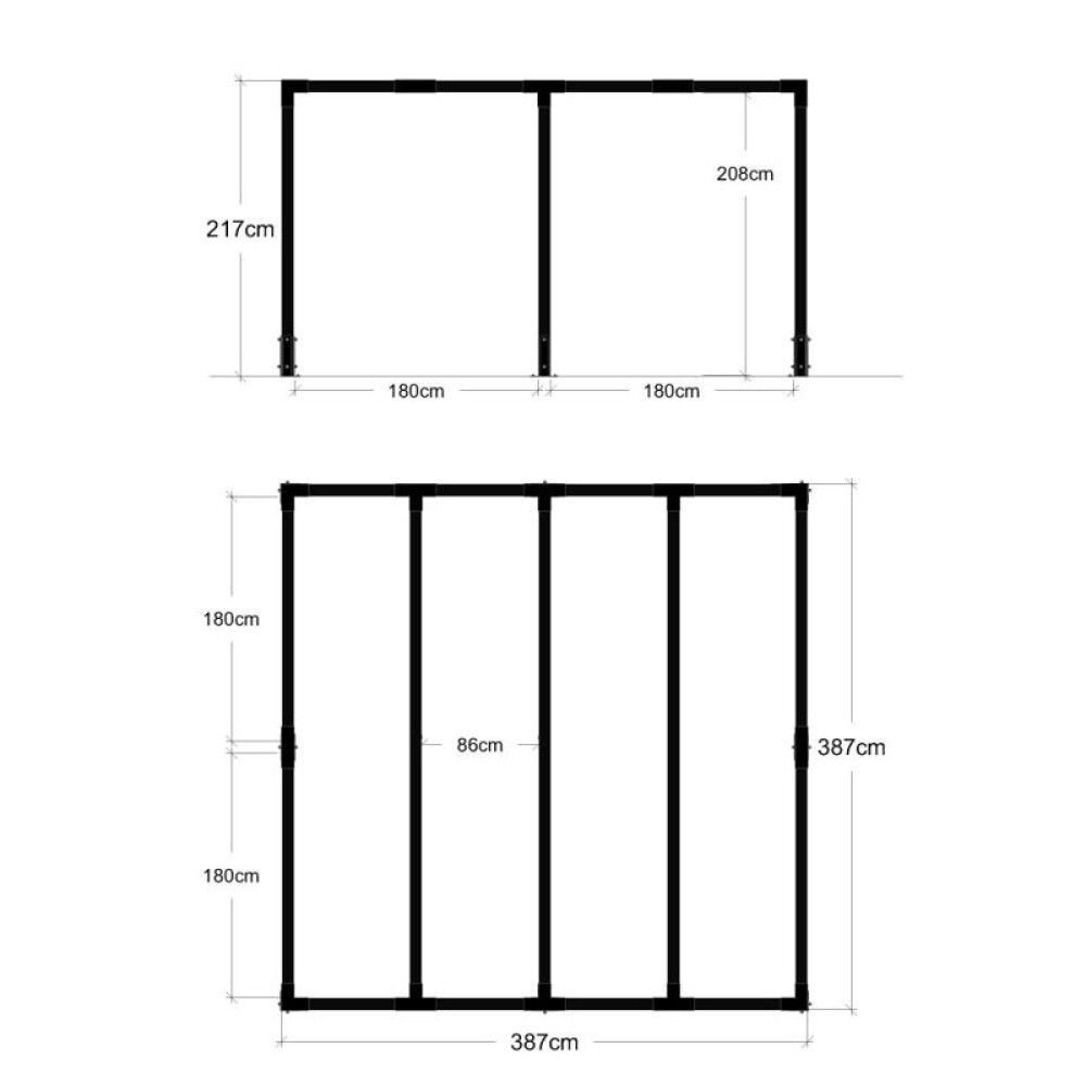 PERGOLA PLUS CUBIC 387X387CM SVART