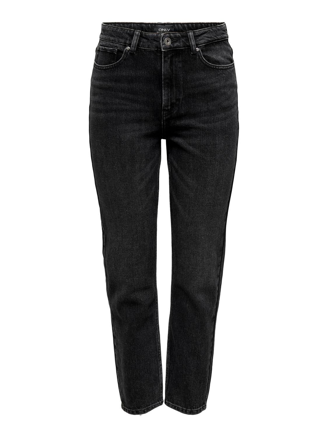ONLEMILY Hohe Taille Gerade geschnitten Jeans Black Denim