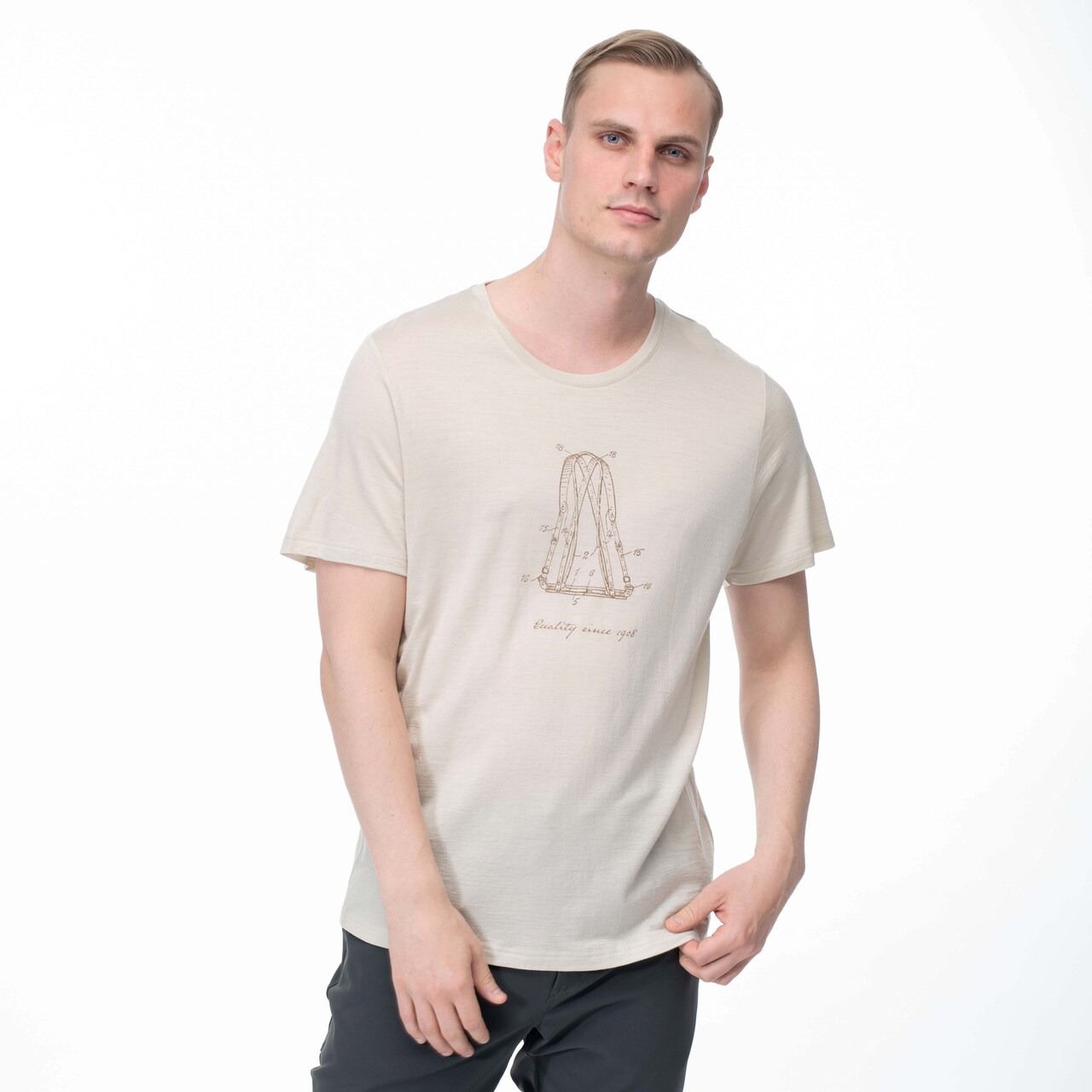 Graphic Wool Tee Herre Chalk Sand