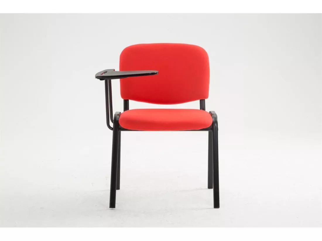Chaise de conférence - Tissu & Métal noir mat - Rouge - Ken mit Klapptisch