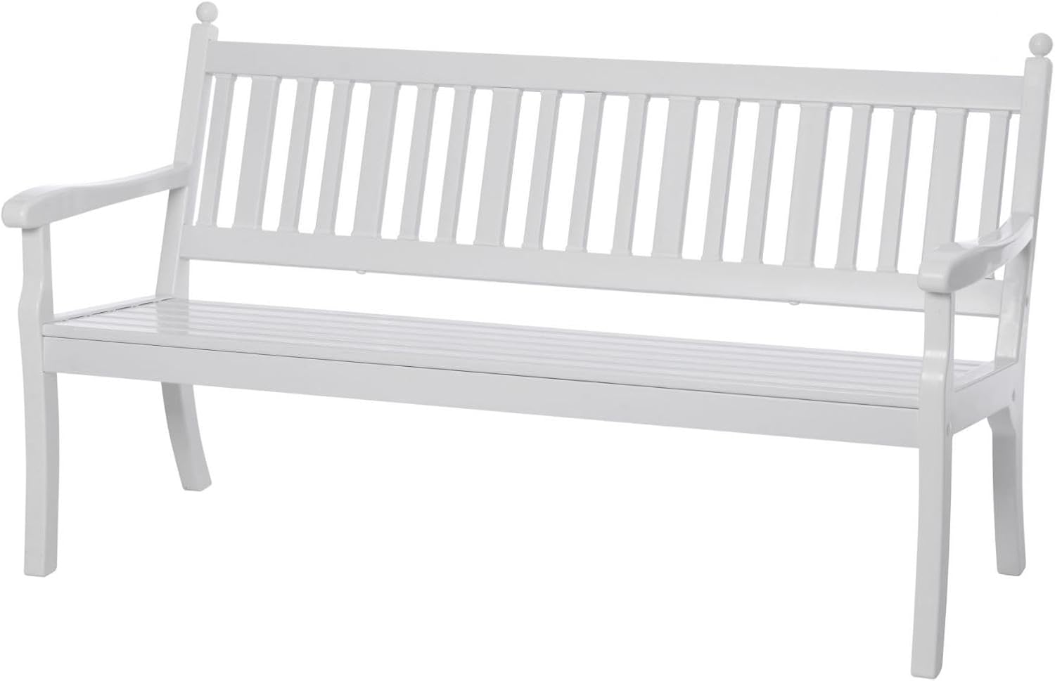 PROREGAL Gartenbank Aruba | 3-Sitzer | Weiß | HxBxT 88x160x69cm | Witterungs- & UV-beständiger Kunststoff | Parkbank Sitzbank Außenbereich Garten Balkon Terrasse
