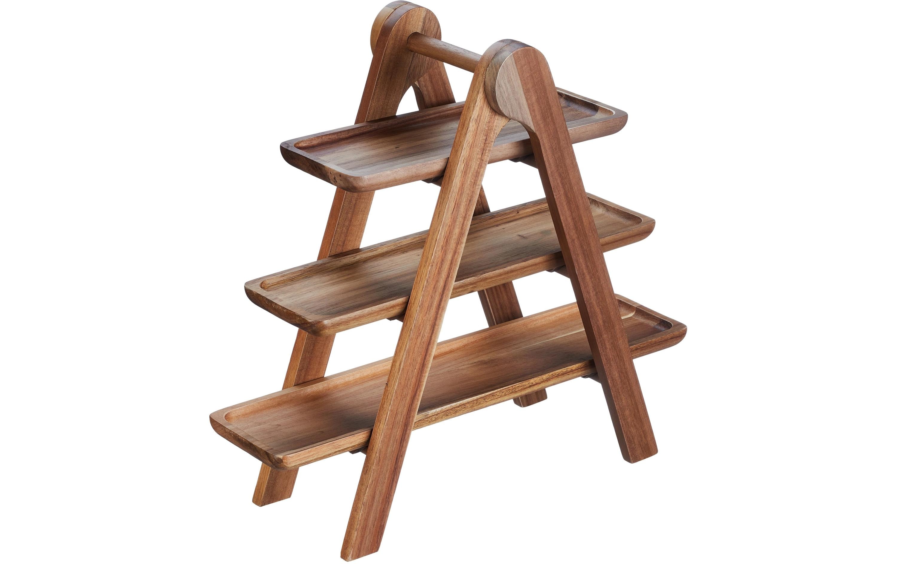 Etagere 3-stufig, BraunServierständer aus Akazienholz