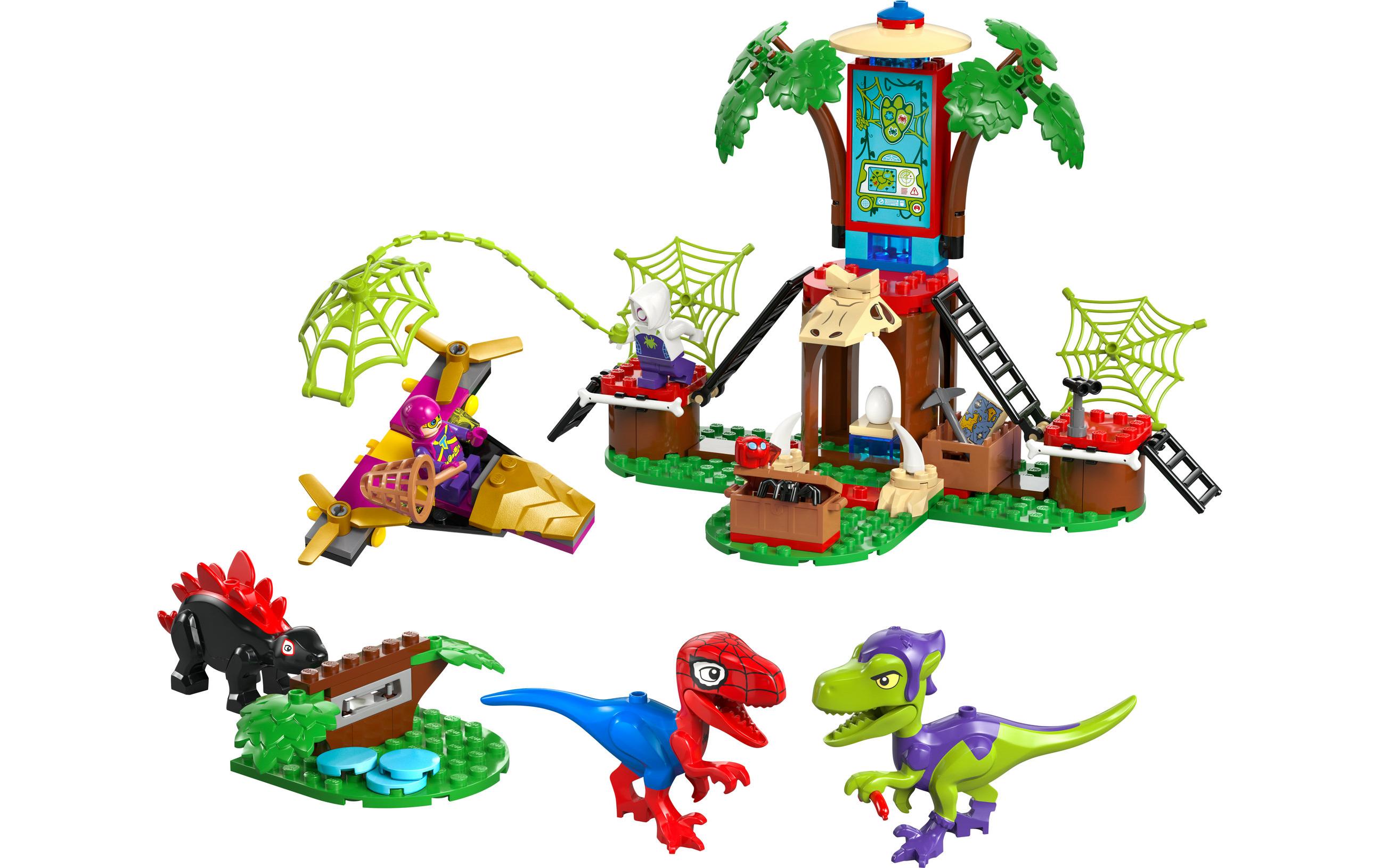 Marvel Showdown am Baumhaus 11200Bauset mit 2 Superhelden-Dinos: Stegosaurus und Raptor