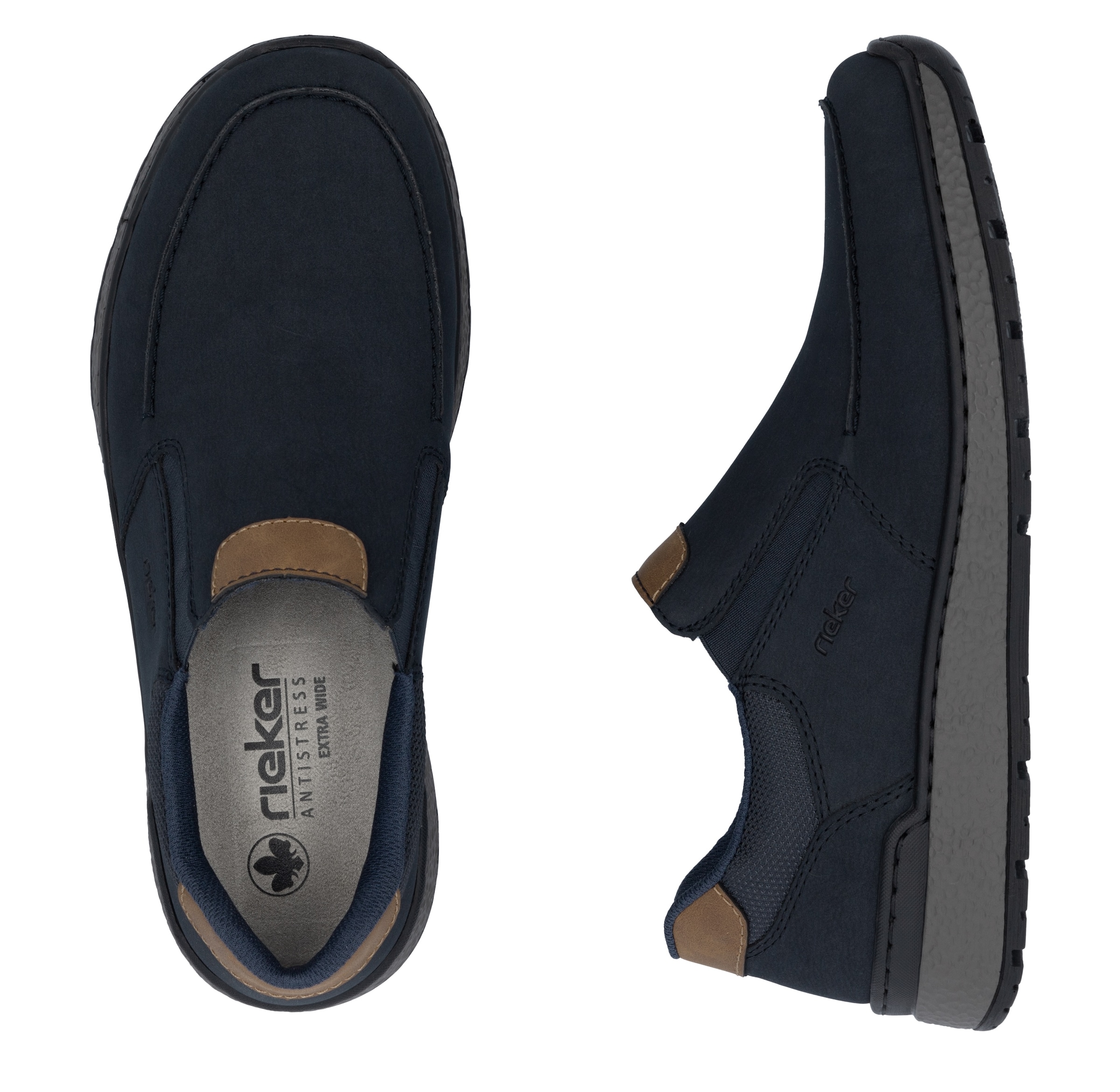 Rieker Slipper  mit kontrastfarbenen Besätzen, bequeme Form