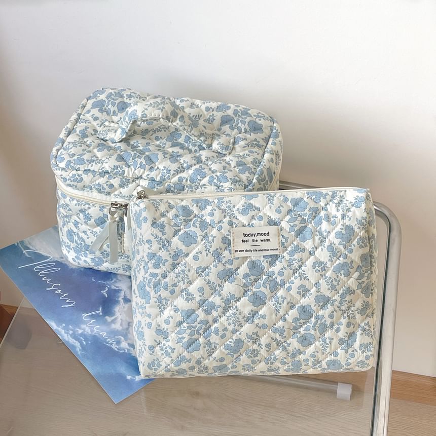 ZenlyHabit - Bloemen stoffen tas / make-uptas / clutch
