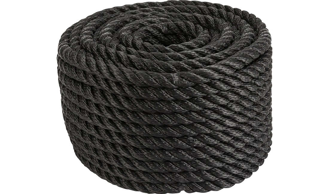 3-Slået PP tov sort Ø12 mm 30 meter