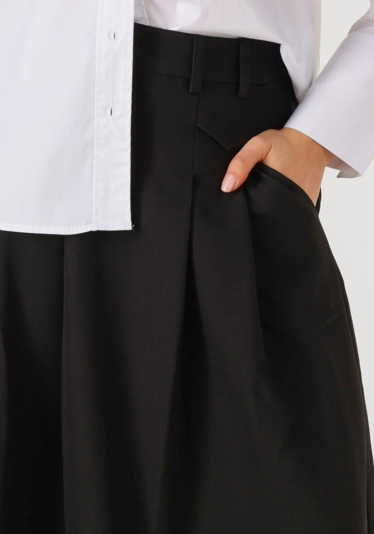 zwarte co'couture midirok luna pocket pleat skirt