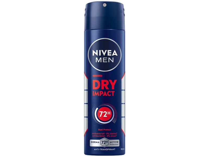 NIVEA MEN Deo Spray Dry Impact 150 ml Deo für Herren sorgt für ein langanhaltend trockenes und angenehmes Gefühl
