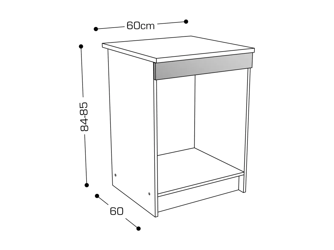 Cuisine complète - Avec plan de travail 180 cm - Naturel et Noir - TRATTORIA