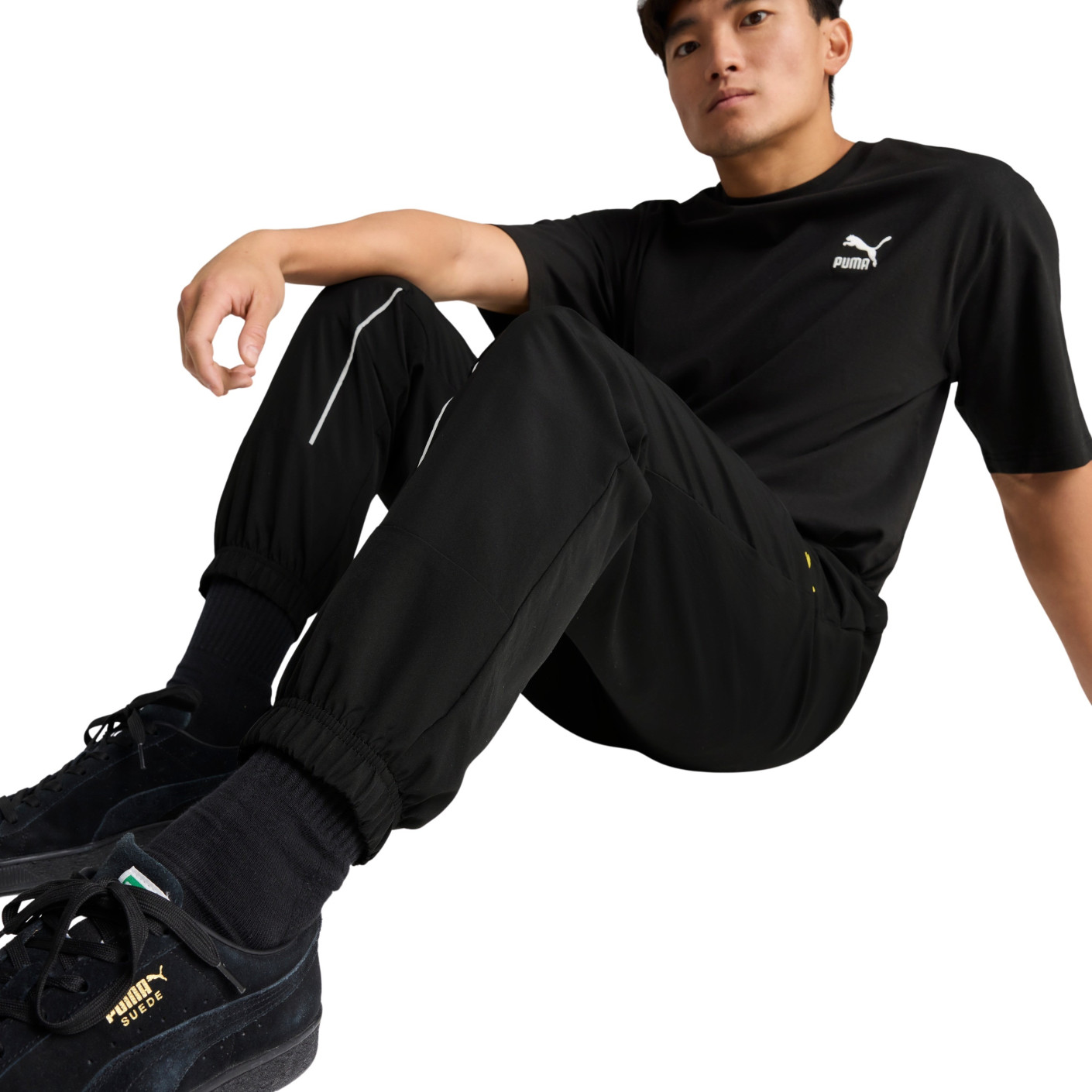 PUMA Borussia Dortmund FtblArchive Trainingsbroek 2024-2025 Zwart Geel