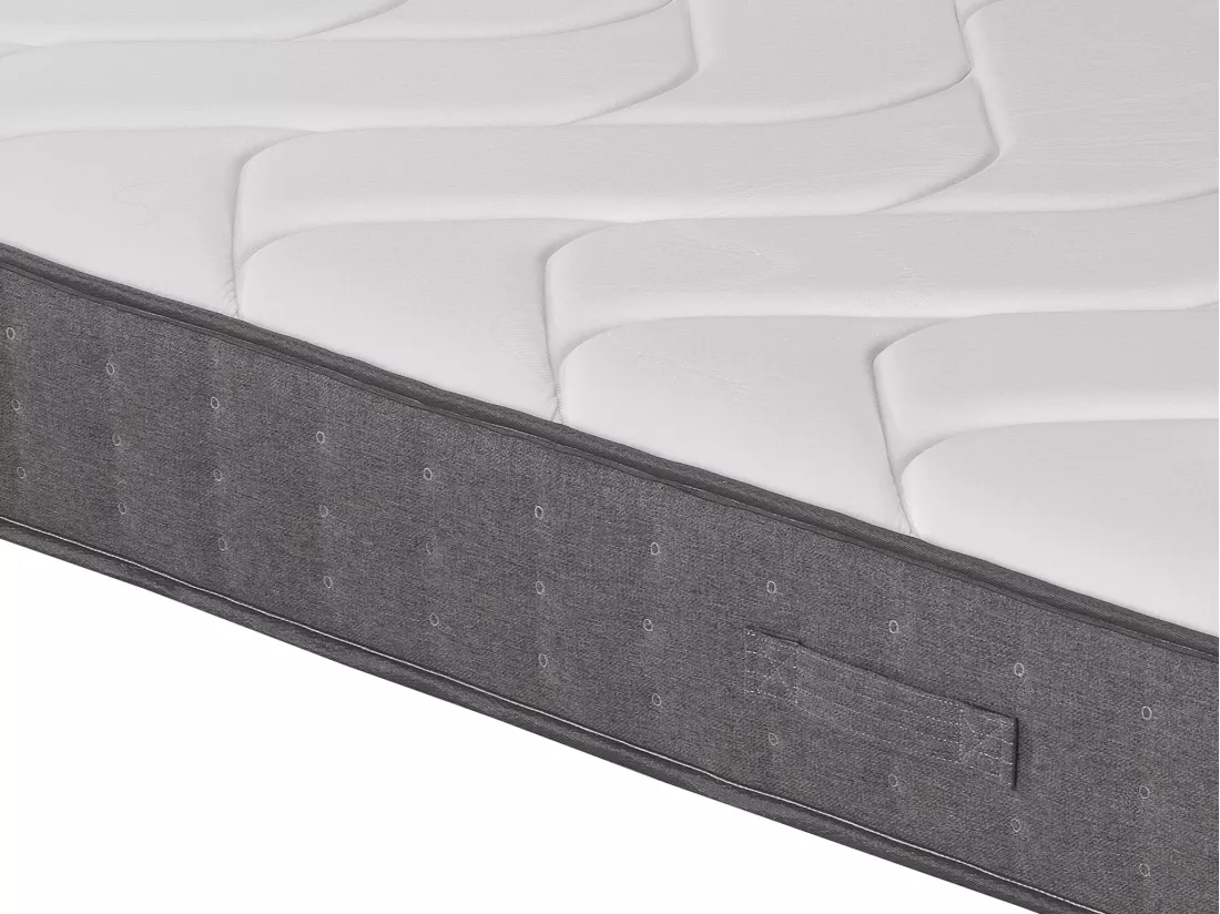 Ensemble 180 x 200 cm sommier coffre naturel clair + matelas ressorts ensachés 5 zones accueil mémoire de forme ép.23cm - BABYLONE de YSMÉE