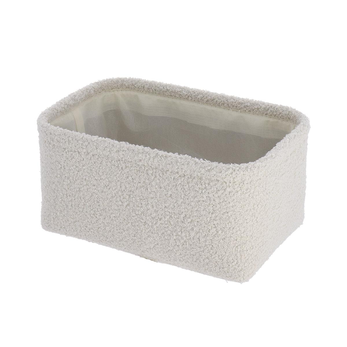 PANIER RECTANGLE FACON BOUCLETTE 26X17.5X12CM NATUREL