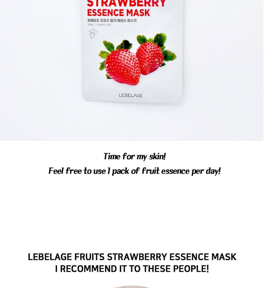 LEBELAGE - Fruit Essence Masker - 12 Soorten