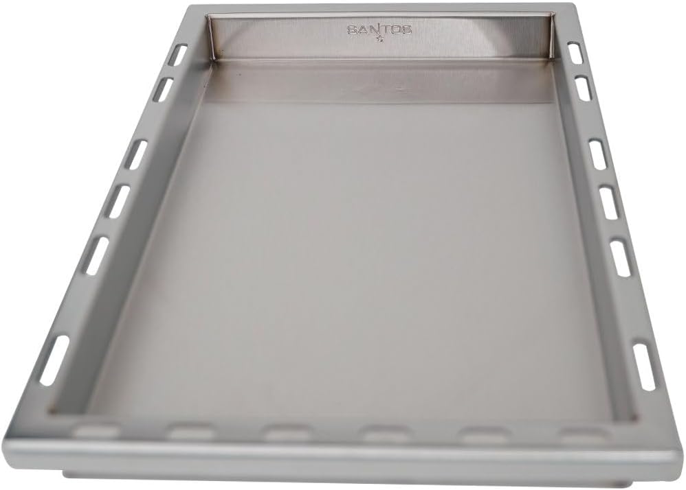 SANTOS einsetzbare Grillpfanne/Einsatzpfanne - Edelstahl Plancha - 37,7x42,8x4cm - für verschiedene Gasgrills geeignet - Bratkartoffeln,Reibekuchen,Schnitzel