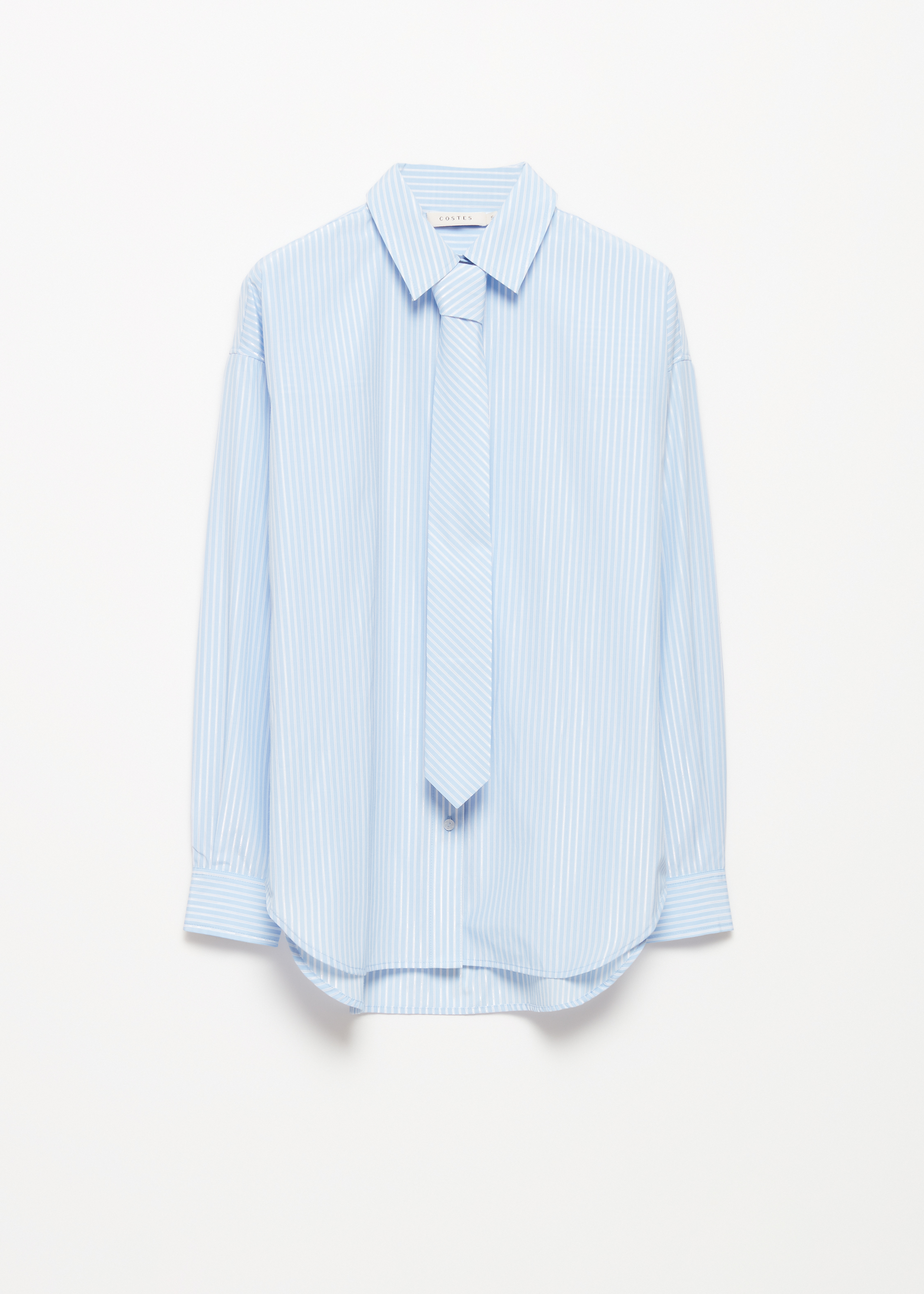 Gestreepte blouse met stropdas