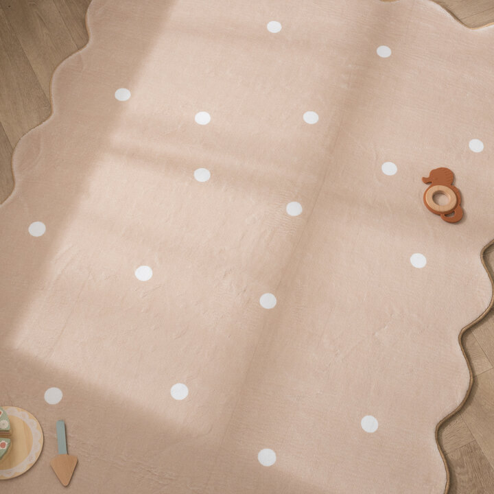Wasbaar vloerkleed - Cloudy Stippen Beige