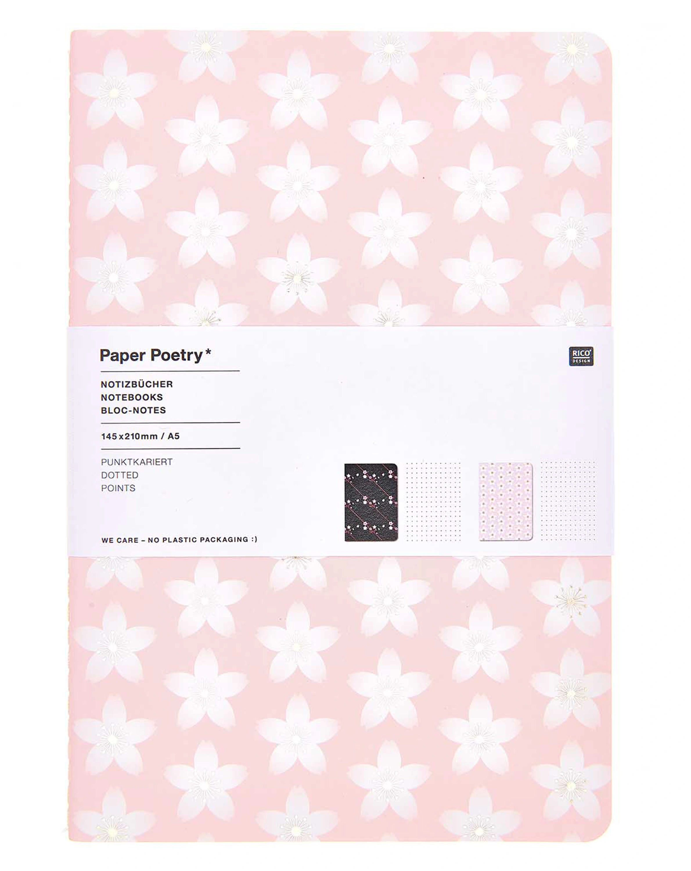 Notizbuch SAKURA SAKURA 2er-Pack in rosa/schwarz