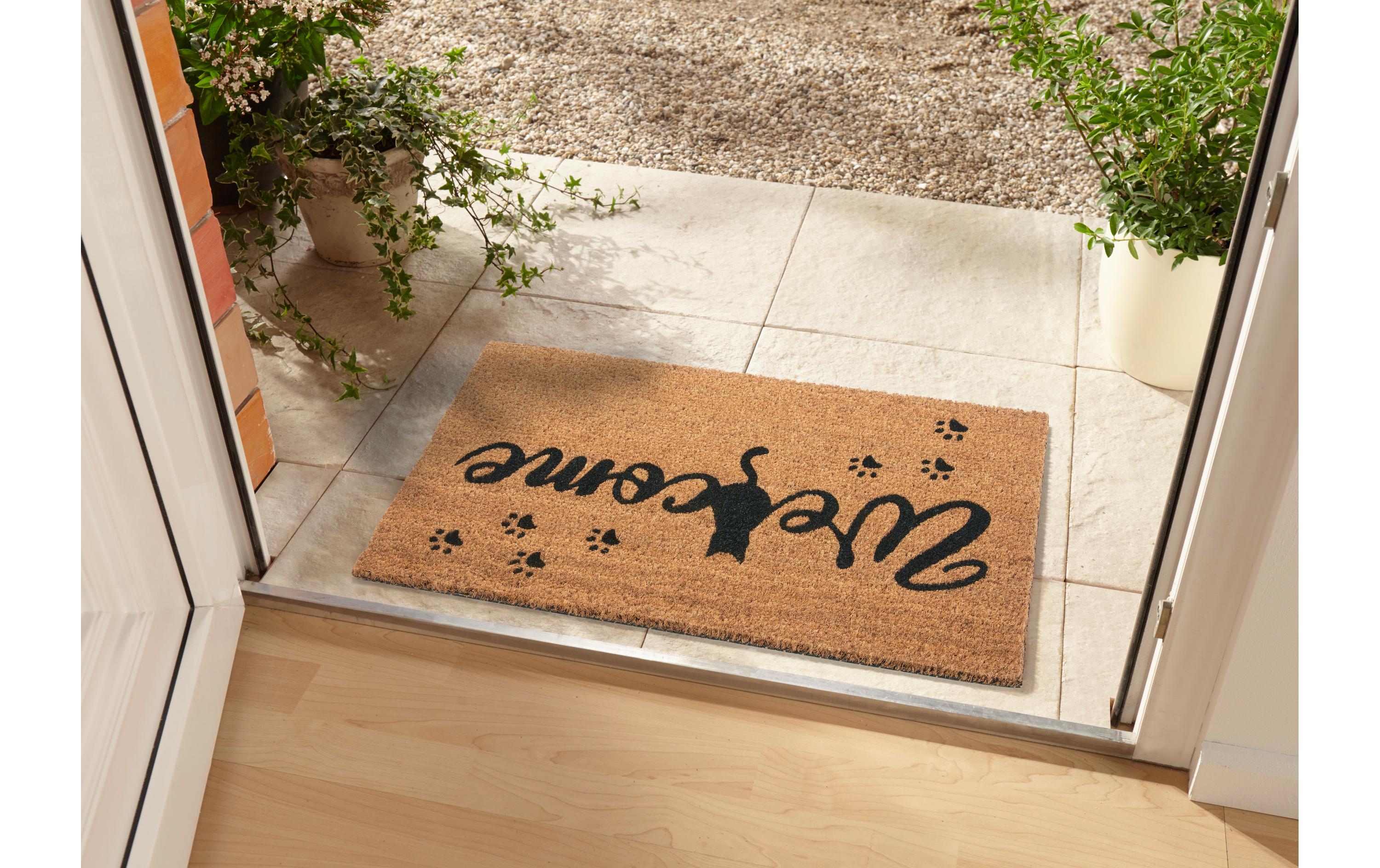 Fussmatte Cat Paws 45 cm x 75 cm, Braun/SchwarzRutschfeste Türmatte