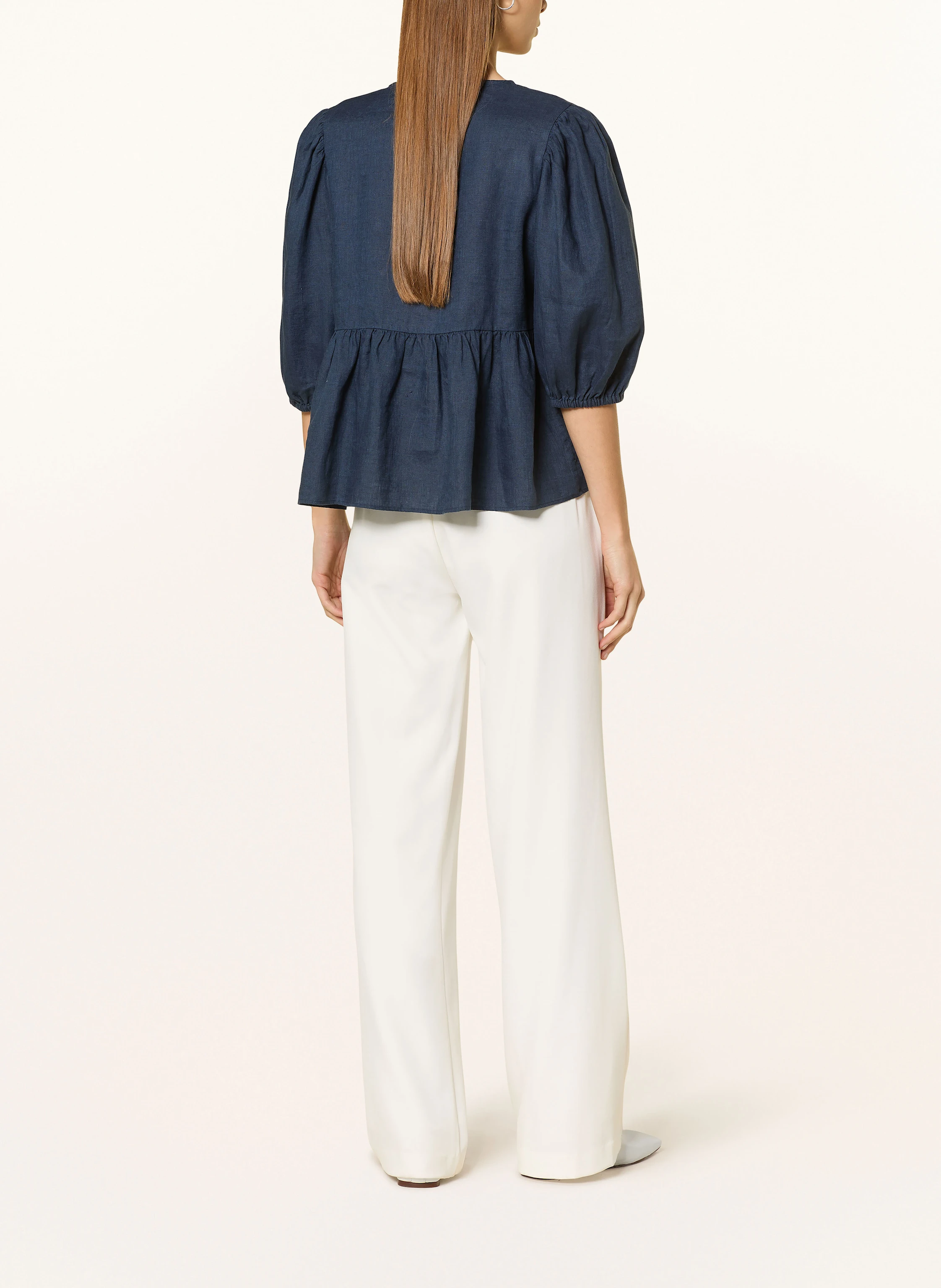 Soluzione Blusenshirt aus Leinen mit 3/4-Arm