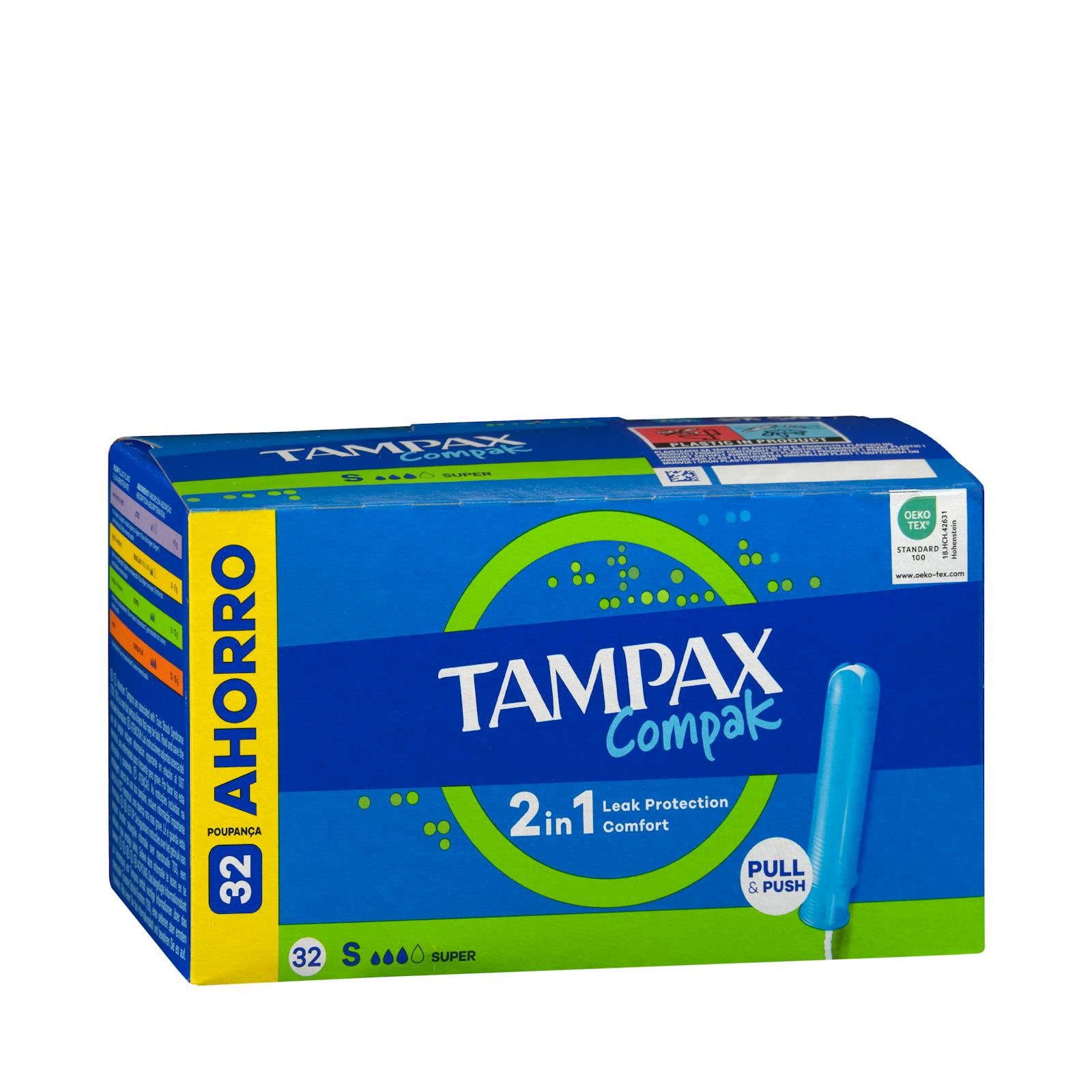 Tampons Super Tampax Compak avec applicateur
