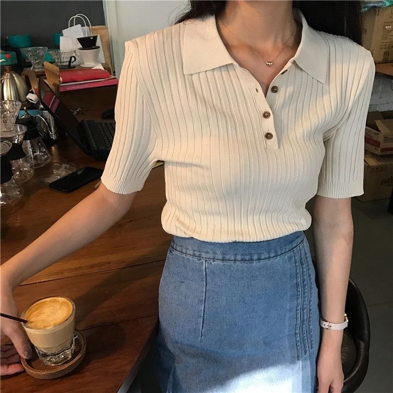 Tonni's - Gebreid poloshirt
