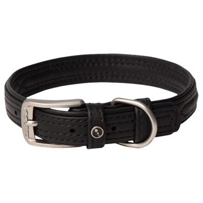 Rogz Hunde Lederhalsband schwarz - XL