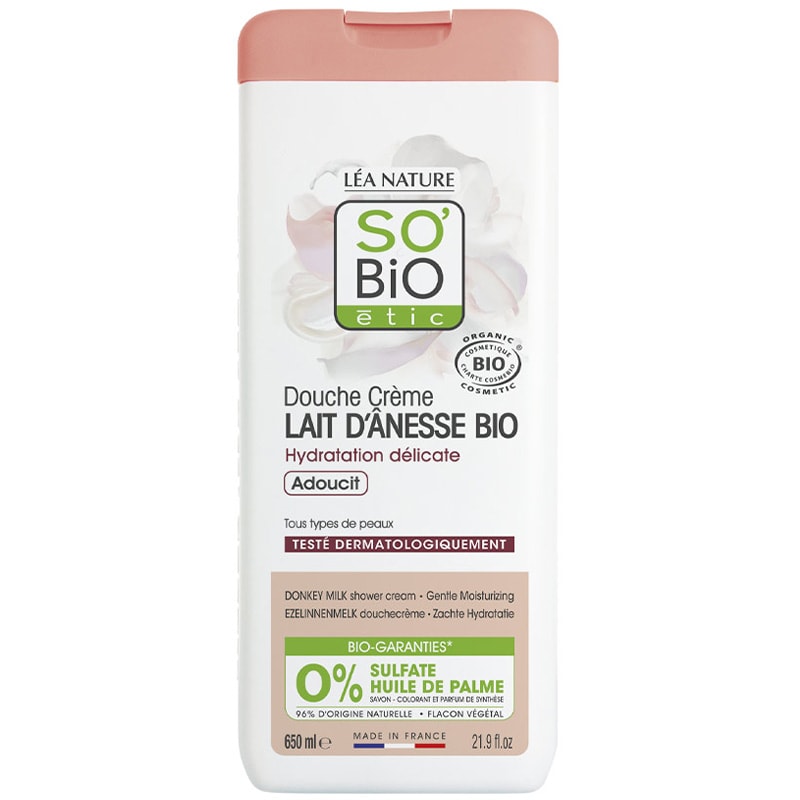 Douche crème bio hydratante - Lait d'ânesse - 650 ml