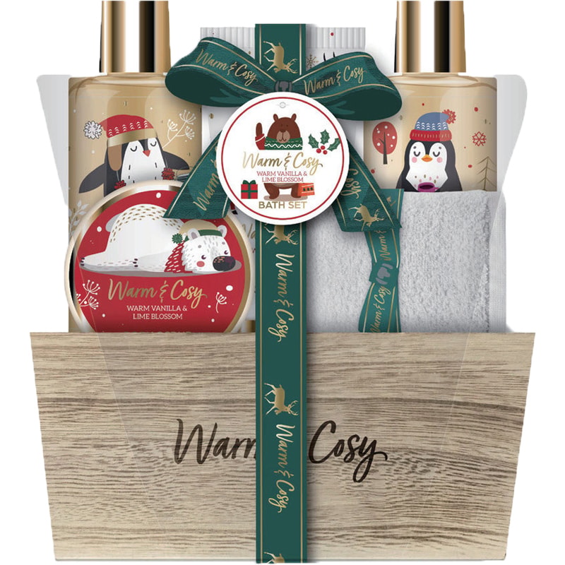 Corbeille de bain en bois - Warm & Cosy - 5 produits
