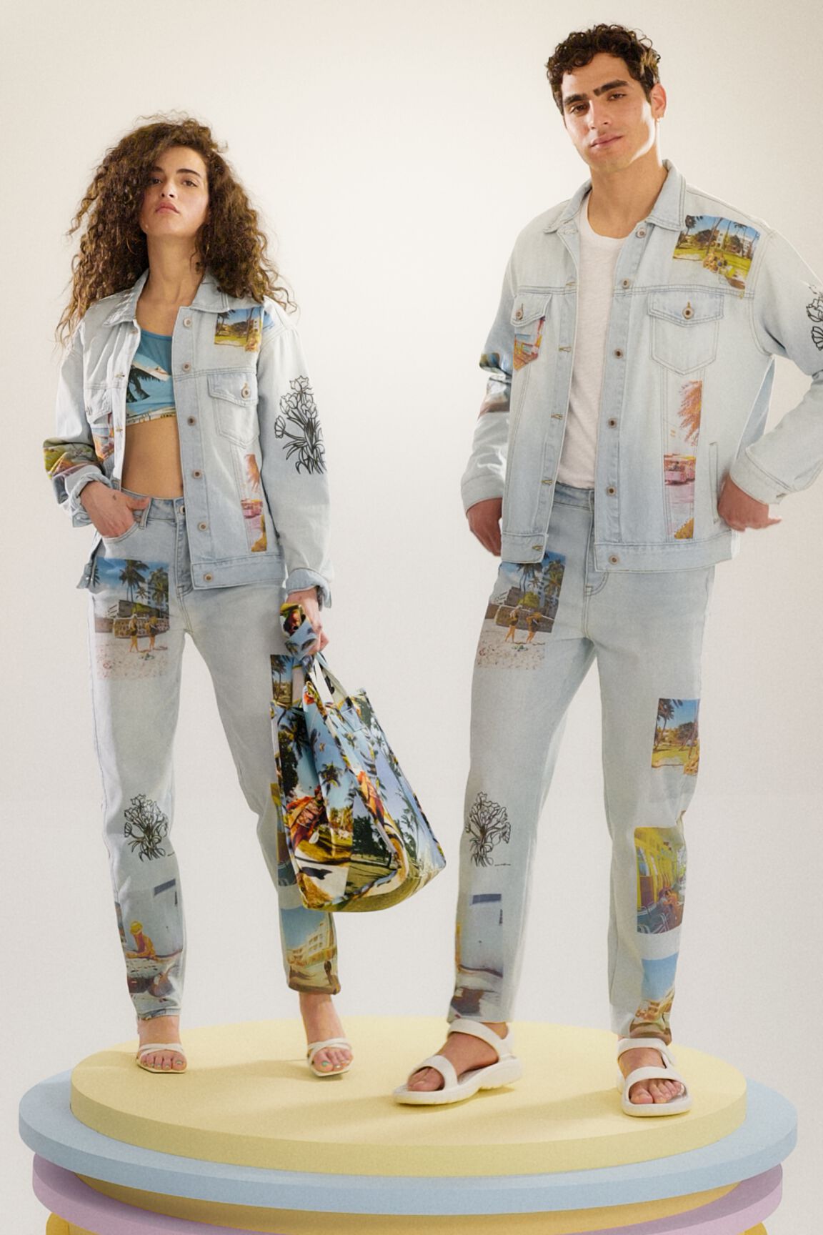 Veste en jean trucker cropped South Beach