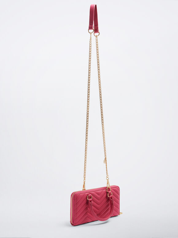 Bolsa acolchoada com alças - Rosa