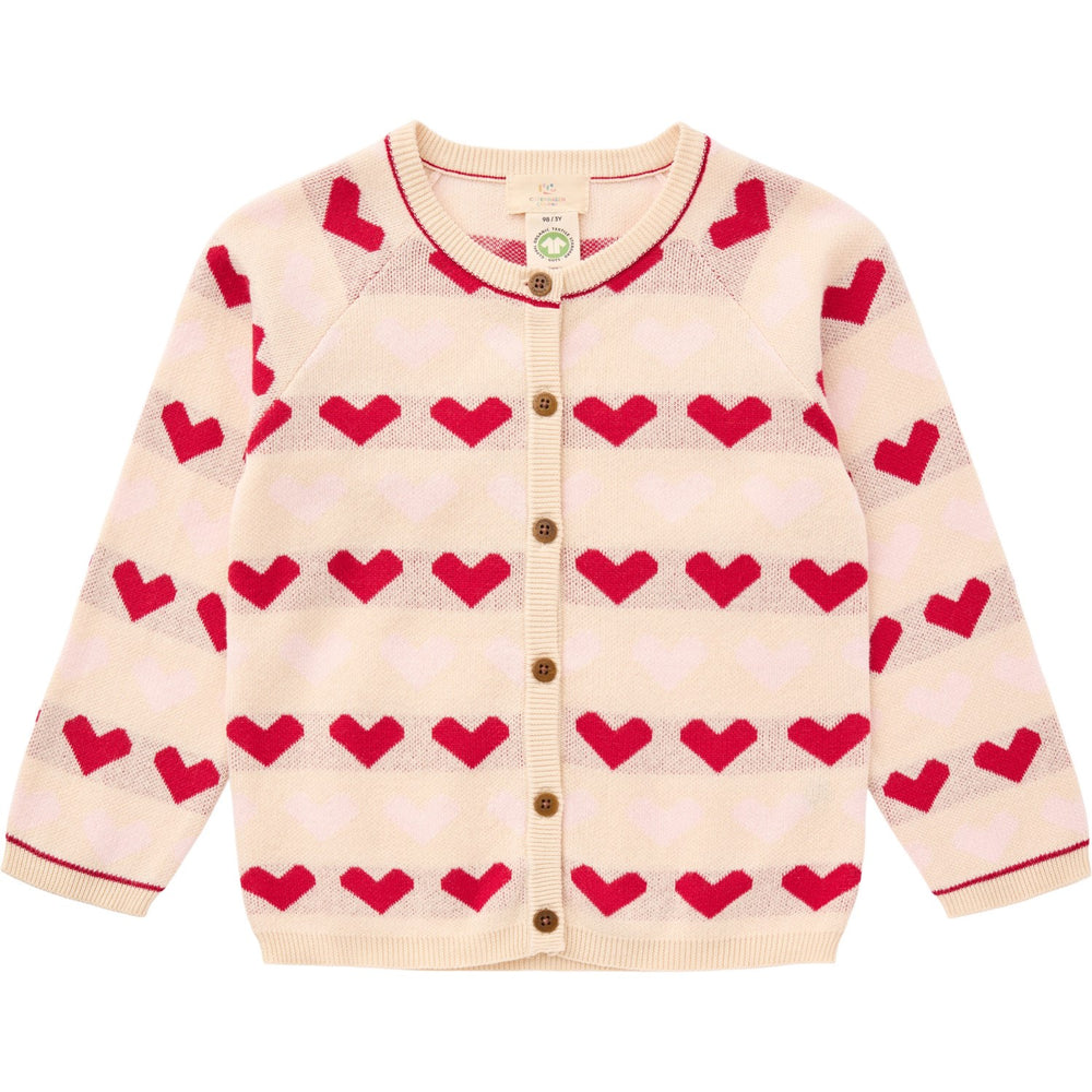 Køb COPENHAGEN COLORS Berry Comb. Strikket Heart Cardigan