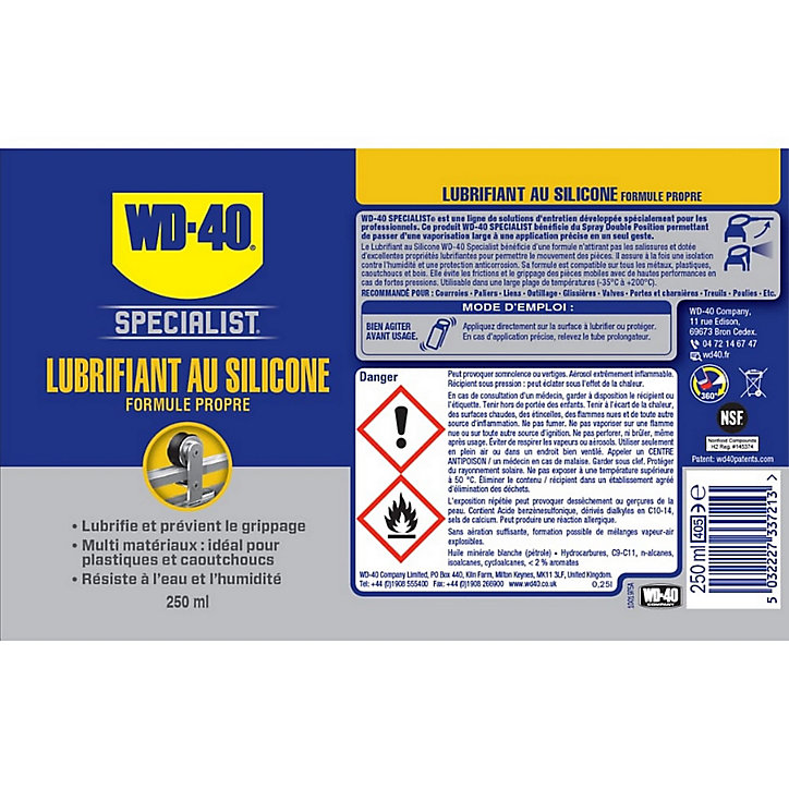 Lubrifiant au Silicone WD-40 Specialist 250ml