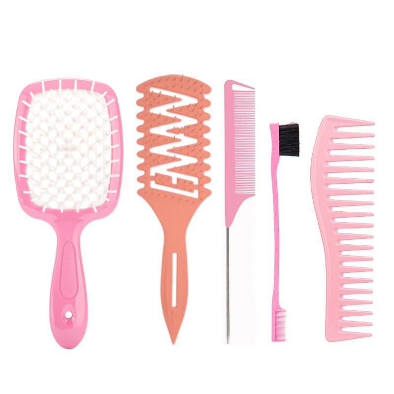 XIXI STUDIO - Set van 5: Stylinghaarborstel + Haarkam (Diverse ontwerpen)