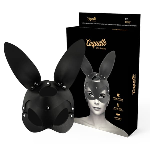 Coquette Chic Desire - Vegansk skinnmaske med kaninører