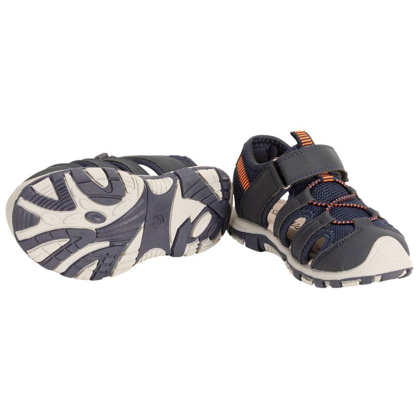 Sandales velcro avec élastiques bicolores pour garçon - Bleu marine
