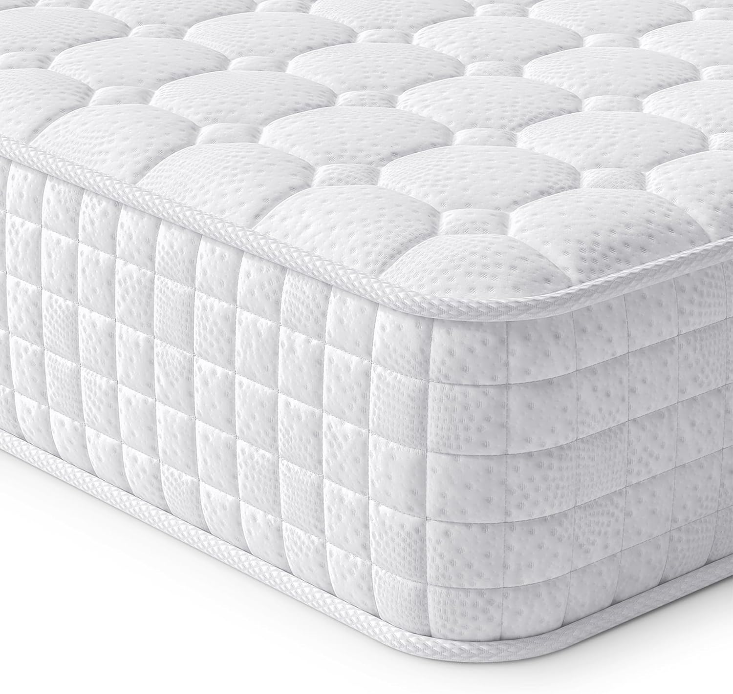 Vesgantti Matratze 24cm höhe H3 160x200 Mittelfest 7-Zonen Taschenfederkernmatratze Orthopädischem Tonnentaschenfederkernmatratze Öko-Tex Kaltschaummatratzen(Weiß,Tight Top)