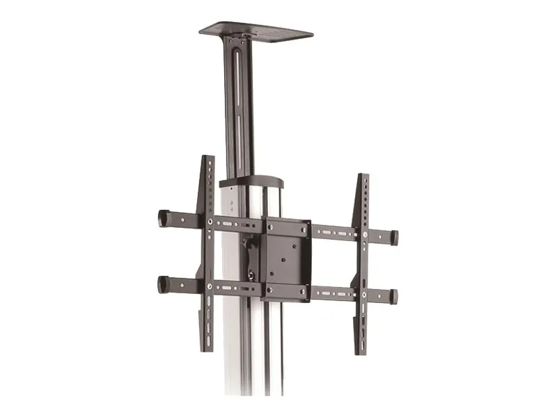 StarTech.com Heavy Duty Rolling Portable TV Cart Stand with Wheels - 32 to 75 inch - Adjustable Rotating Mobile Flat Panel Screen Mount (STNDMTV70) - Vogn med hjul - for fladt panel - plastik, aluminium, stål - sort, sølv - skærmstørrelse: 32