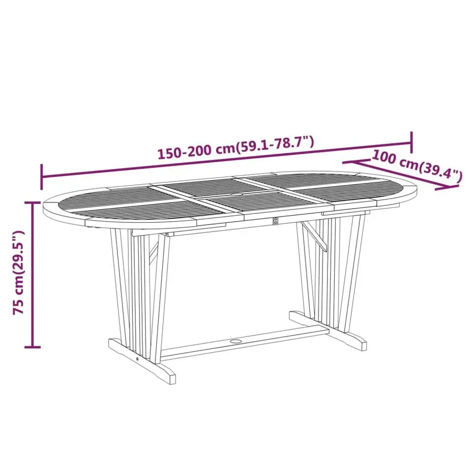 vidaXL - 7-delige Tuinset 6 fauteuils massief eucalyptushout - (150-200)x100 cm
