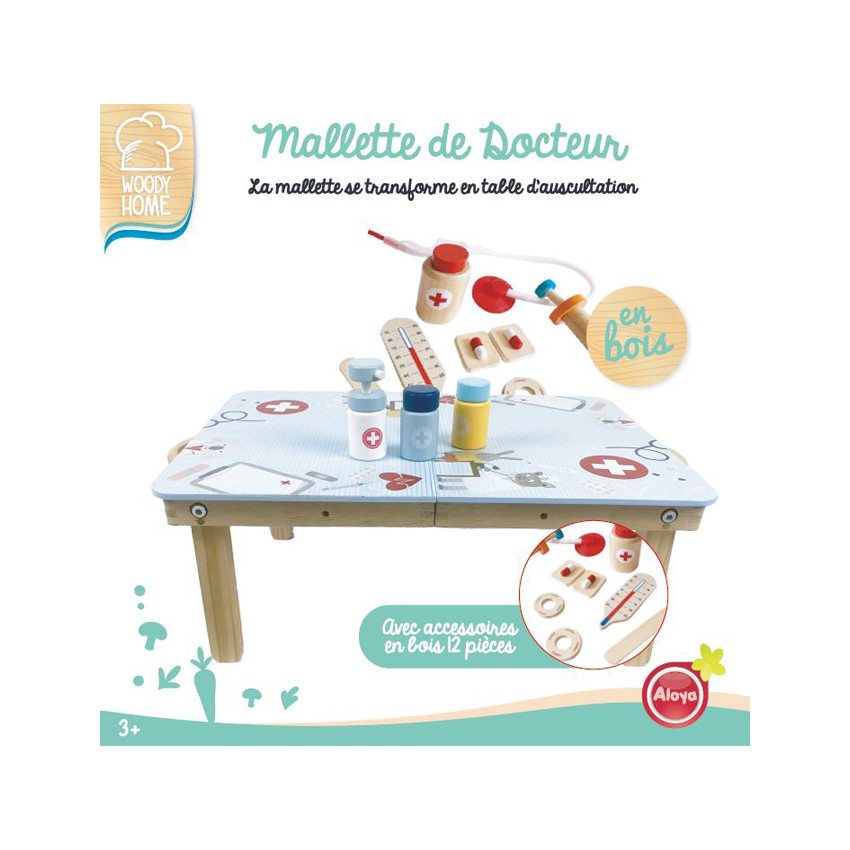 Mallette de docteur en bois 2 en 1