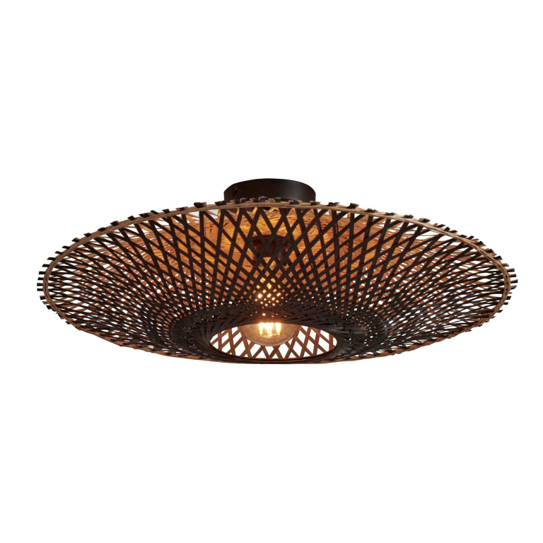Good&Mojo Kalimantan plafondlamp medium Ø60 zwart/naturel